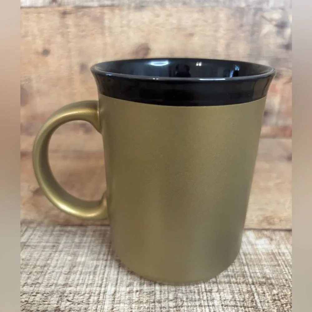 Vintage Golden Nugget Casino Coffee Mug Black/Gold Las Vegas Gift Souvenir EUC